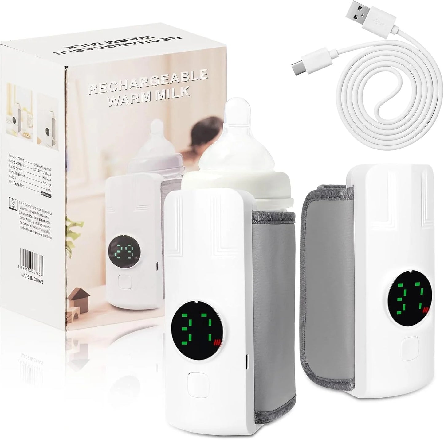 Chauffe-biberon portable rechargeable – Chauffage rapide