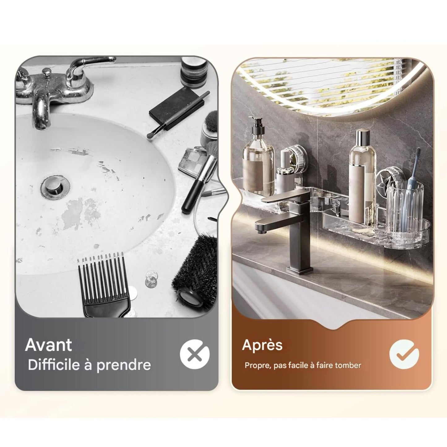 Étagère Murale de Douche – Rangement Pratique Sans Perçage