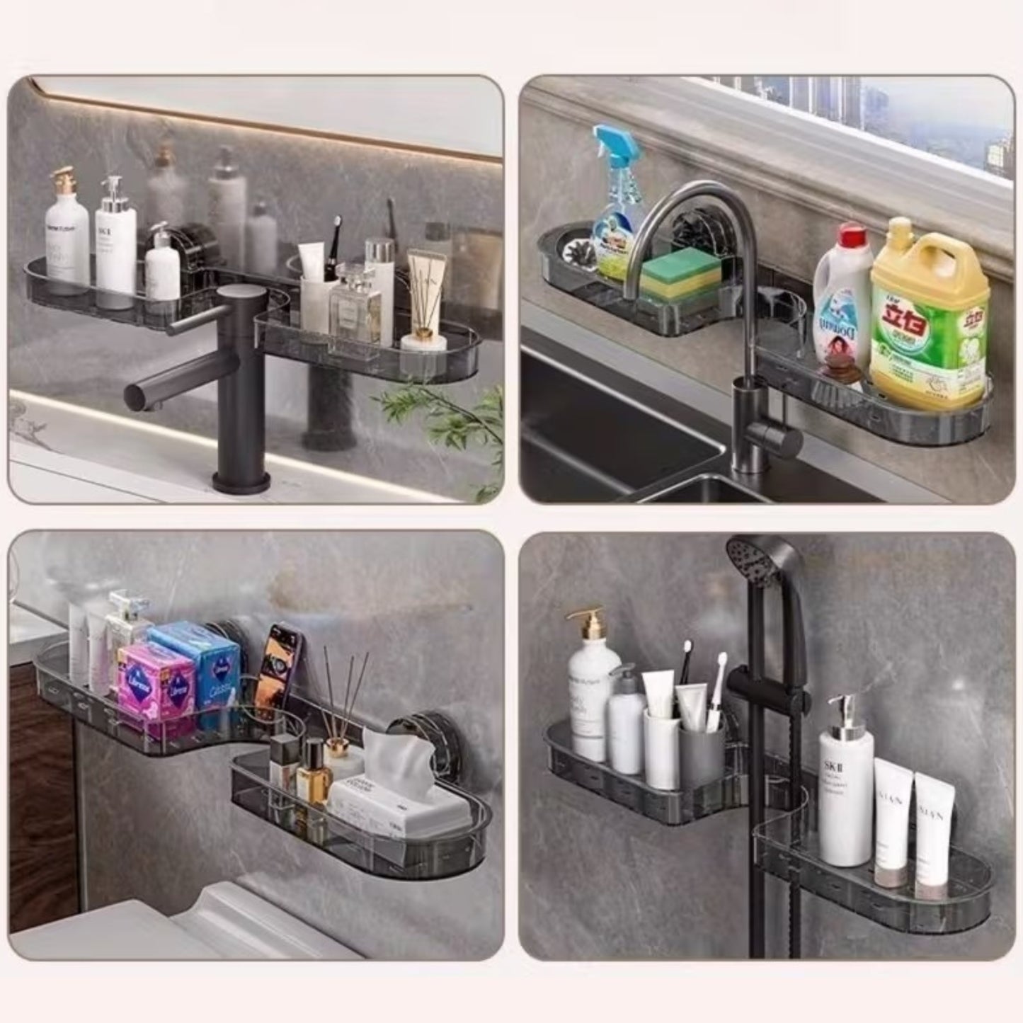 Étagère Murale de Douche – Rangement Pratique Sans Perçage