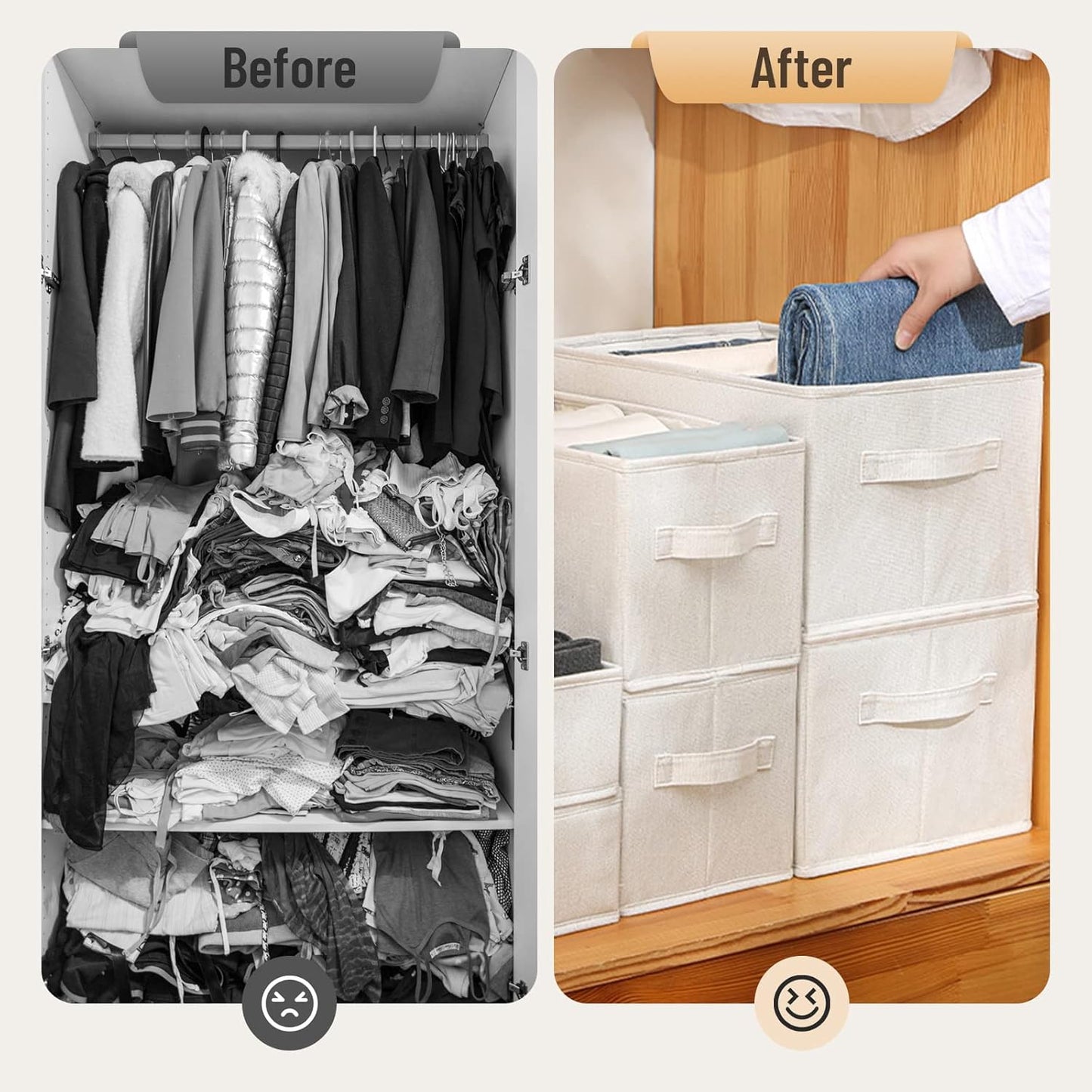 Boîte de Rangement pour Jeans et Vêtements – Compartiments pour Tiroirs